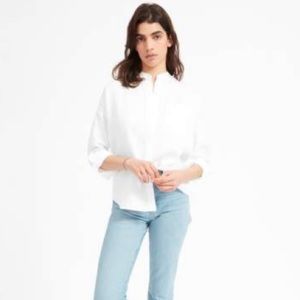 Everlane White Oversized Linen Button Down Shirt